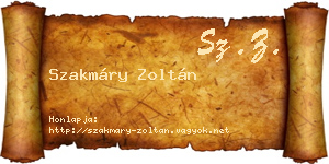 Szakmáry Zoltán névjegykártya